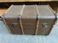 An ash-bound steamer trunk