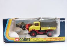 Corgi Major Toys diecast model Mercedes-Benz Unimog 406 with Snow Plough 1150,