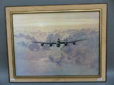 Coulson aviation print 'Outward Bound' Lancasters above the clouds (56x75cm)