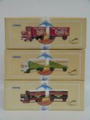 Three Corgi Classic Commercials diecast model showman's AEC Mercury Truck and Trailer sets Billy