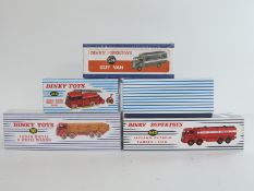 Five Atlas Editions Dinky Toys and Dinky Supertoys diecast model vehicles French Fire Engine 32E,