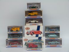 Twelve Matchbox Dinky diecast model cars and vans,