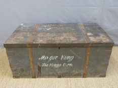A metal bound campaign trunk to Major King, The King's Own,