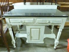 A 19thC slate / marble topped washstand,