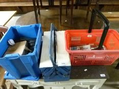 A quantity of tools to include sockets, 6 & 12v battery charger, AEG drill,