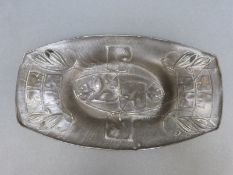 A Tudric pewter Arts and Crafts dish, impressed Tudric 0547,