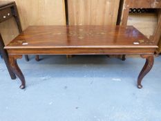 A brass inlaid coffee table,
