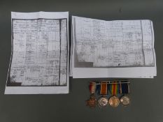 A Victorian/WWI group of four medals comprising Victorian long service and good conduct medal