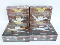 Four Corgi The Aviation Archive Classic Propliners 1:144 scale diecast model aeroplanes Monarch