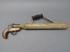 Schermuly Pistol Rocket Apparatus Ltd of London WWII flare gun line thrower with shaped walnut