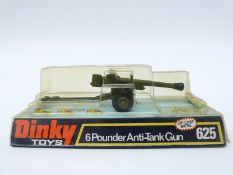 Dinky Toys diecast model 6 Pounder Anti-Tank Gun 625, in original bubble pack.