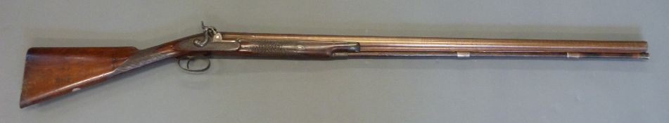 Cogswell & Harrison 10 bore percussion hammer action gun with named and engraved locks,