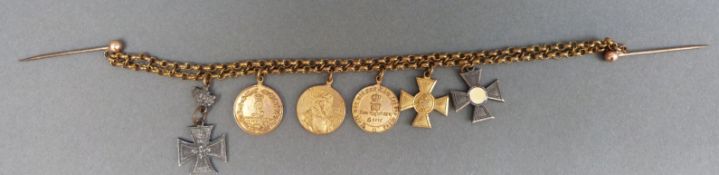 Six Imperial German miniature medals comprising Iron Cross 1870 with 25 year Jubilee clasp,