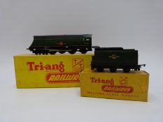 Tri-ang TT gauge 4-6-2 Merchant Navy Class Clan Line, locomotive and tender T93,