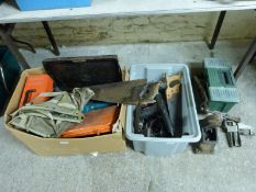 A quantity of tools including vices,