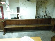 A 19thC oak church pew, ex St Bartholomew's Church, Cam,