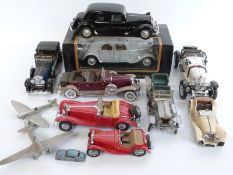 Nine Franklin Mint, Burago and similar diecast model vehicles,