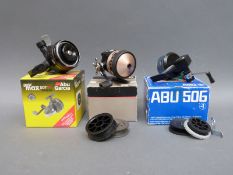 Three boxed Abu closed face reels comprising Abu 506,