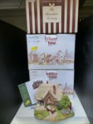 Nine boxed Lilliput Lane cottages to include Village Shops,