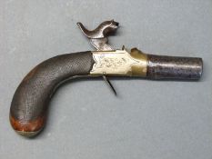 George WIlliam Bales of Ipswich 40 bore percussion hammer action pistol with ornately engraved