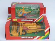 Two Britains model farm vehicles New Holland Combine Harvester 9575 and Helicopter Crop Spray 9511,