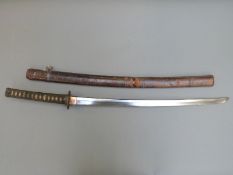 Japanese civilian army officer's sword with signed tang,