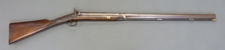 Durs Egg of London 12 bore single barrelled percussion hammer action gun with named and engraved