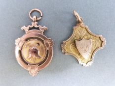 Two 9ct gold fire brigade medals both awarded to Captain T Read,