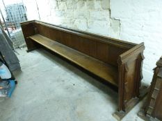 A 19thC oak church pew, ex St Bartholomew's Church, Cam,