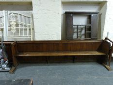 A 19thC oak church pew, ex St Bartholomew's Church, Cam,