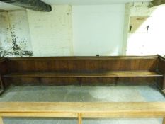 A 19thC oak church pew, ex St Bartholomew's Church, Cam,