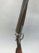 Army & Navy CSL 12 bore side by side hammer action shotgun with named and engraved locks,