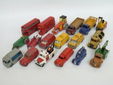 Eighteen Dinky Toys diecast model commercial vehicles including Big Bedford Leyland Comet, tanker,