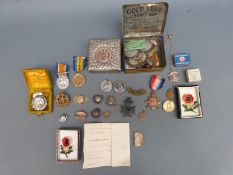 A WWI medal trio awarded to R-4783 Pte C W Neve K R Rifles comprising Great War medal,