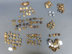 A quantity of military buttons and insignia including RAF, New Zealand, Royal Engineers, Naval,