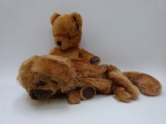 A Chiltern style cinnamon mohair Teddy bear with orange and black eyes,