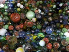 A very large collection of glass marbles