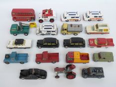 Nineteen Corgi Toys diecast model commercial and emergency vehicles including police, fire brigade,