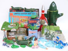 Eleven Thunderbirds models and games including puppets, Tracy Island, Talking Alarm Clock,
