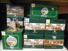 Twenty green boxed Lilliput Lane cottages to include Heritage examples, Tower of London,