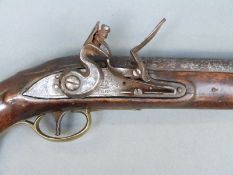 Flintlock hammer action Light Dragoon pistol with lock stamped Tower and with crown over GR cypher,