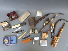 A quantity of pipes including German style examples,