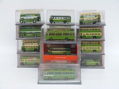 Sixteen Corgi Original Omnibus Company (OOC) diecast model buses and coaches, some limited edition,