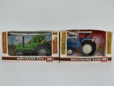 Two Britains model tractors Ford 6600 9524 and Deutz 9526,