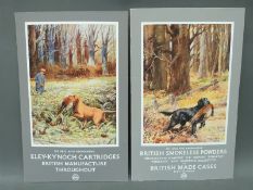 Two Eley-Kynoch shotgun cartridge advertising signs, 50.5 x 31.5cm.