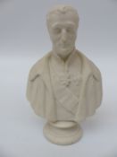 A parian bust of the Comte D Orsay, probably Copeland Spode, height 19.