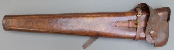 WWI British leather cavalry gun / rifle case,