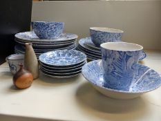 A quantity of blue and white dinner ware including Torquay and Burleigh together with some small