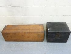 Two vintage wooden trunks,