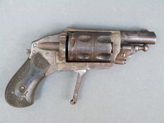 Velodog 6mm five shot revolver with folding trigger shaped and chequered grips and 1.